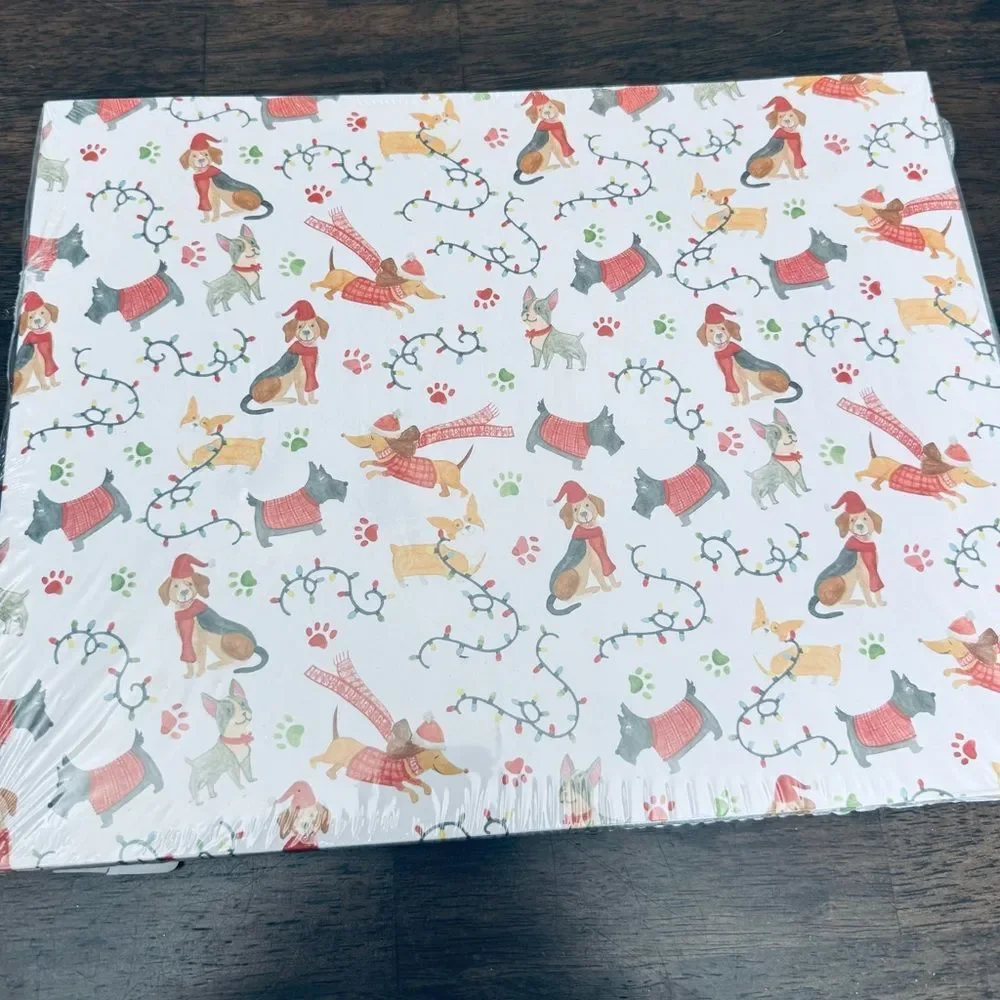 Christmas Dogs Lights Paw Print Holiday Shirt Gift Boxes